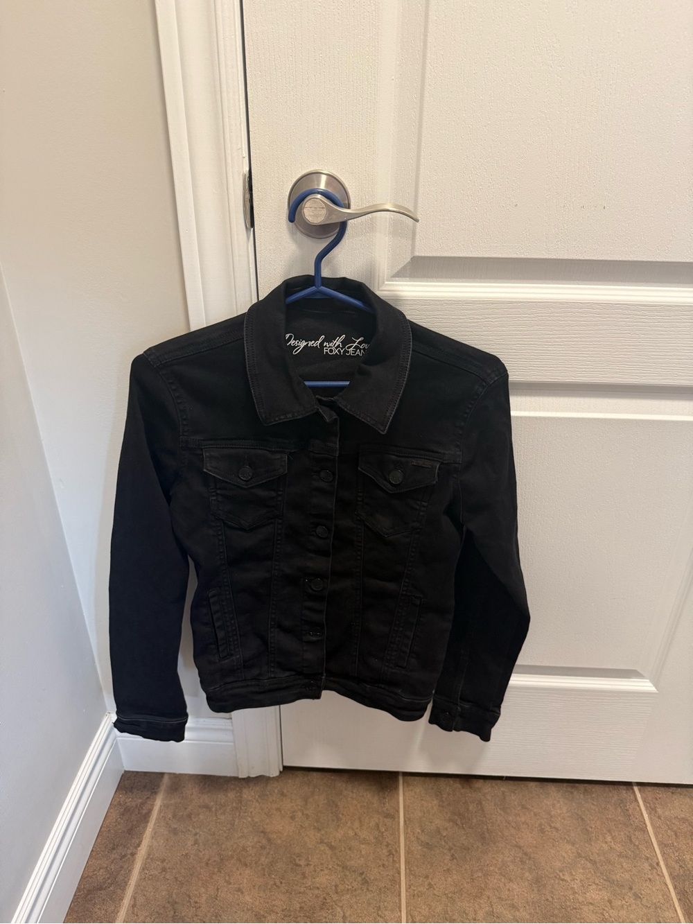 Vintage Foxy Black Denim Jacket